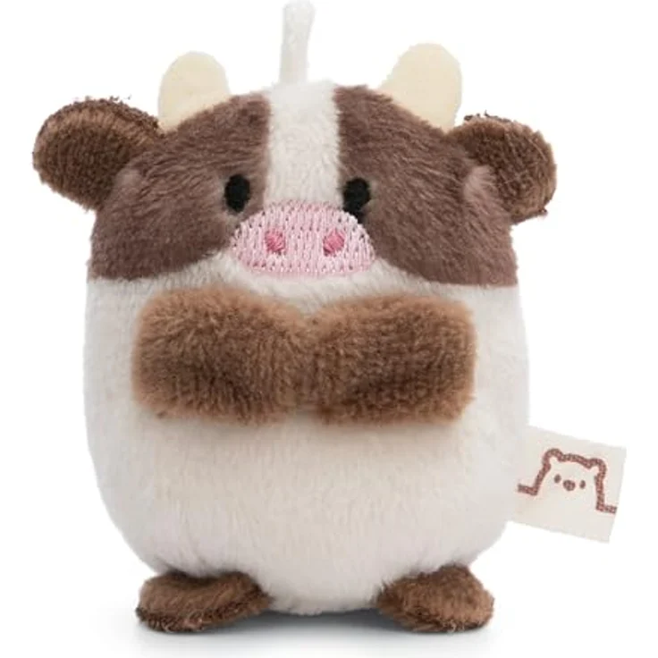NICI Kuscheltier Kuh Moona 5cm beige, weiches Plüschtier mit praktischem Loop zum Anhängen, ideal zum Kuscheln und Spielen, perfekte Geschenkidee für Kinder und Erwachsene – Bild 1