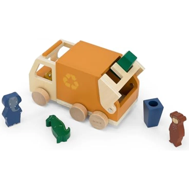 Trixie Houten vuilniswagen, Spielzeugauto in hoher Qualität und Langlebigkeit - Preisvergleich – Bild 2
