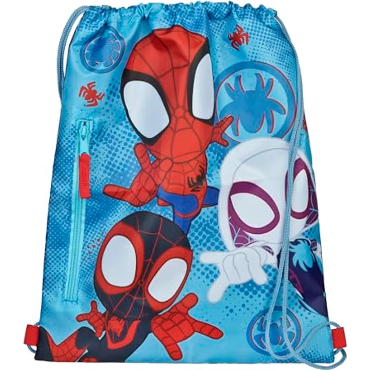Spiderman Turnbeutel, Sportbeutel für Kinder mit Spidey-Design, 41 x 33 cm, 100% Polyester – Bild 2