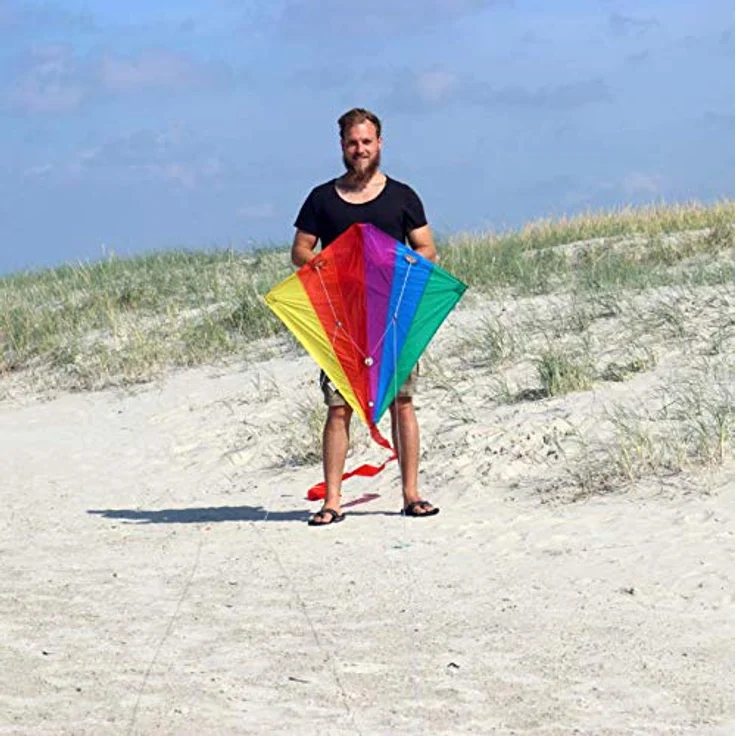 Wolkenstürmer Racer Lenkdrachen Rainbow, 90x90cm, Leichter Einsteigerdrachen – Bild 3