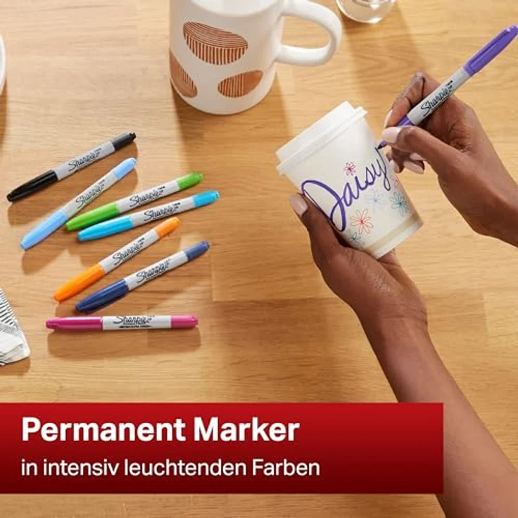 SHARPIE Doppelseitiger Permanent Marker | Marker Stift mit Doppelspitze (Fein & ultrafein) | schwarze Tinte | 2 Stück – Bild 2