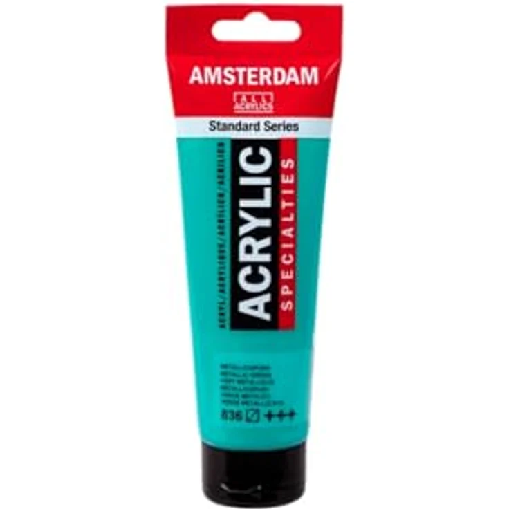 Amsterdam Standard Series Acrylfarbe, Metallic Grün 836, halbtransparent, lichtecht, 120ml – Bild 2