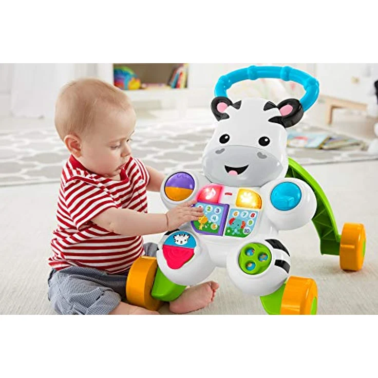 Fisher-Price Lern mit mir - Zebra Lauflernwagen, musikalisches Aktivitäts- und Gehspielzeug mit Lerninhalten, ab 6 Monaten, Französisch, reduzierte Verpackung, GXC30 – Bild 3