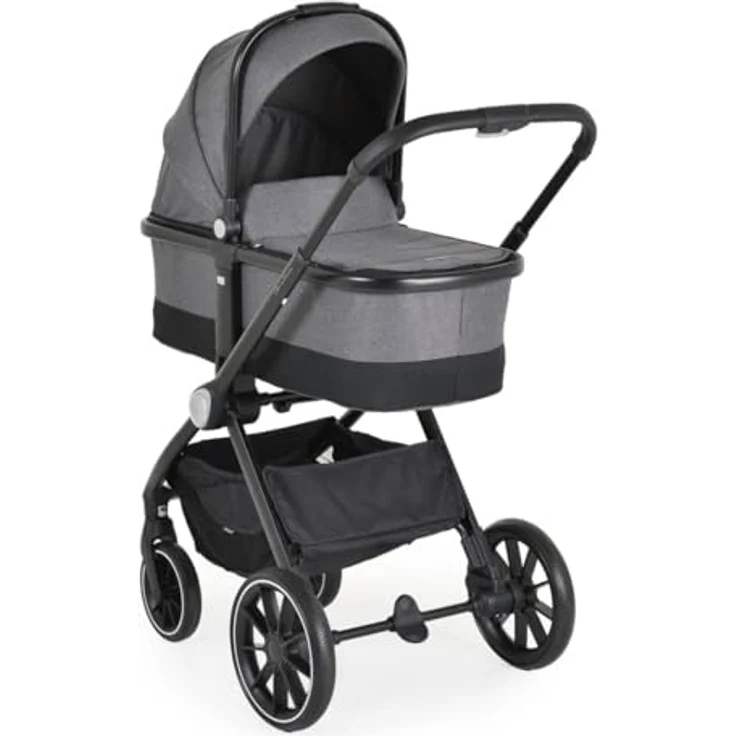 Cangaroo Kombikinderwagen 3 in 1 Christiano Babywanne Babyschale klappbar Tasche, grau – Bild 3