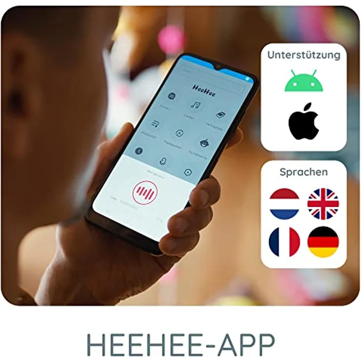 Alecto Baby HeeHee - Chat-Schaltfläche, Macht Ihr Kuscheltier zum Interaktiven Freund - Baby Musik Spielzeug mit Text-Chat - Steuerbar mit App - 100% Nachhaltig und Biologisch Abbaubar – Bild 5