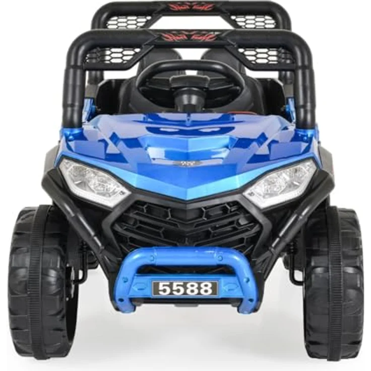 Moni Buggy Fast UTV 5588, Kinder Elektroauto mit Fernbedienung, MP3 und USB, für 3-10 Jahre, blau – Bild 3