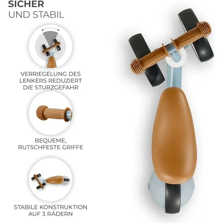 KK Kinderkraft Laufrad CUTIE, Lernlaufrad für Kinder ab 1 Jahr, Blau, Sichere Konstruktion, Modernes Design, 3-in-1 Funktion – Bild 5