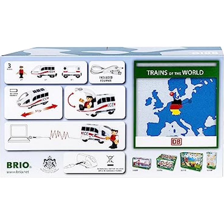 BRIO® Spielzeug-Zug BRIO® WORLD, ICE Batterie Zug - Hochgeschwindigkeitszug mit Akku, Teil der Trains of the World Serie – Bild 3