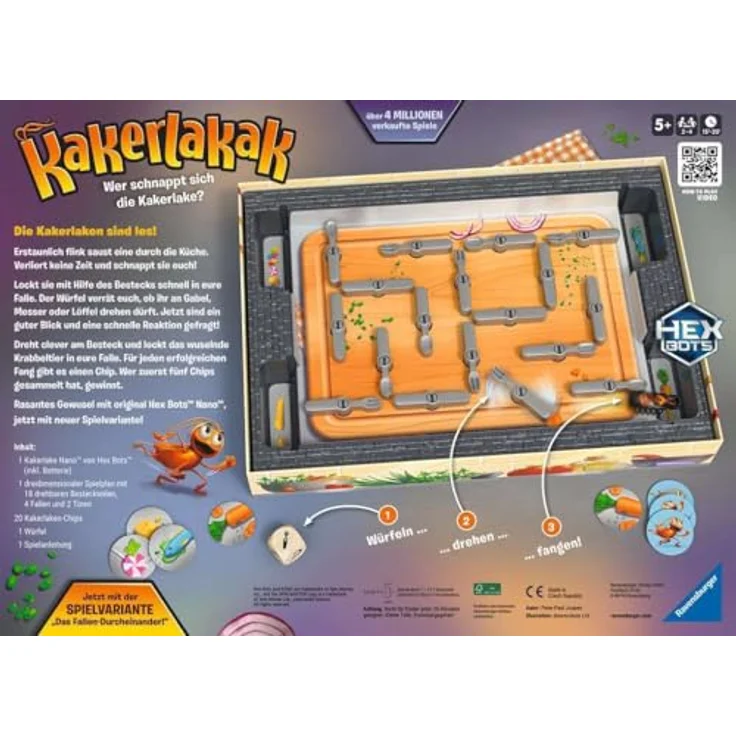 Ravensburger 20800 - Kakerlakak - Aktionsspiel mit elektronischer Kakerlake, Kinderspiele ab 5 Jahren, für 2-4 Personen, Familienspiele, jetzt im neuen Design – Bild 2