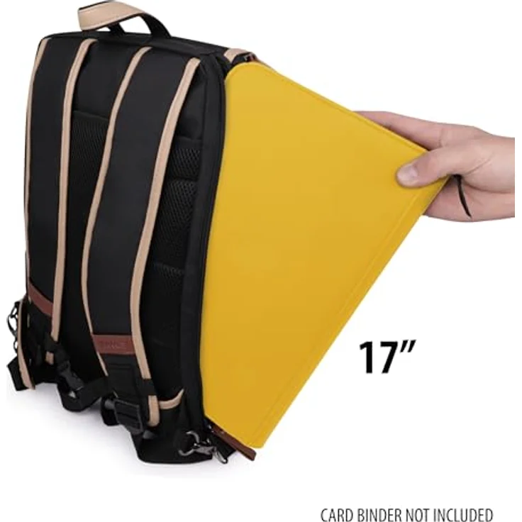 ENHANCE Sammelkarten-Aufbewahrungsbox, Rucksack für Spielkarten mit Platz für Kartenordner und TCG-Zubehör, Schwarz – Bild 5