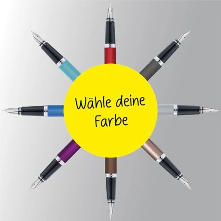 Online Pen Füller Vision Füllhalter, gebürstetes Aluminium, hochwertige Iridium-Feder, in Geschenkbox – Bild 8