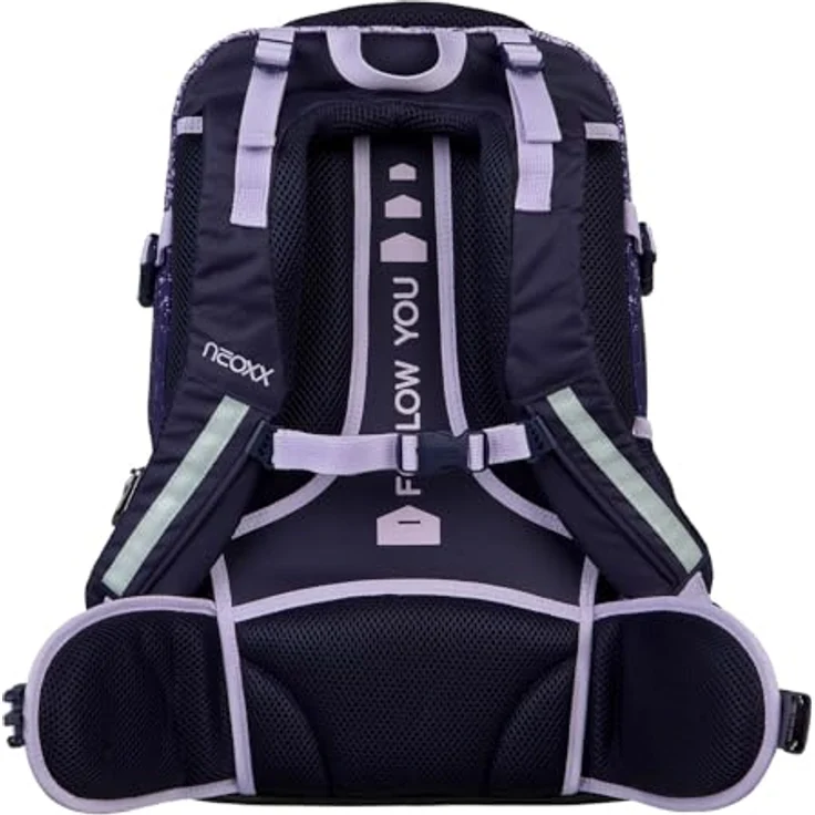 neoxx Active Pro Schulrucksack Glitterally Perfect, 31 x 45,5 x 21 cm, bequem einstellbares Tragesystem, ideal für Schulmaterial – Bild 3