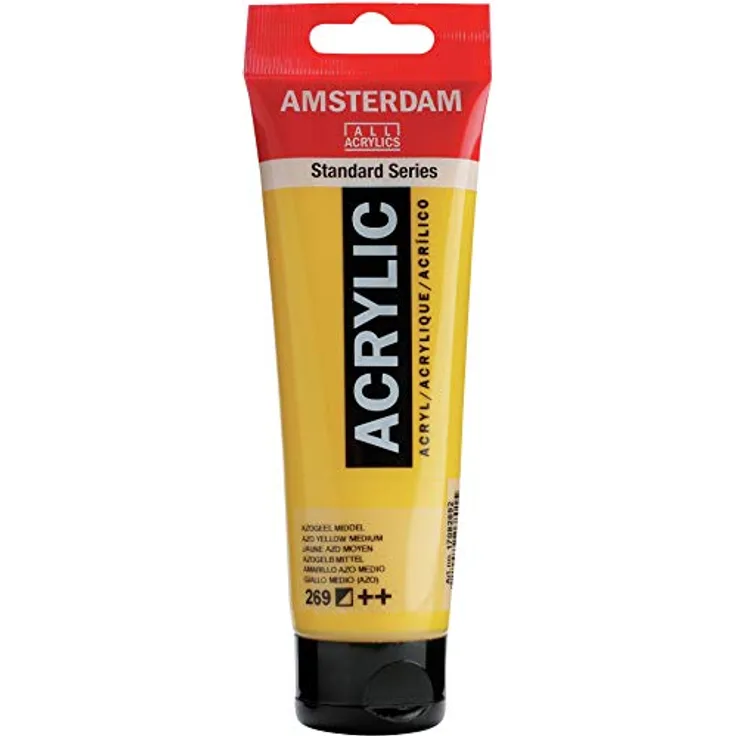 Amsterdam Standard Series Acrylfarbe Tube 120 ml Azogelb Mittel 269, lichtecht und alkalibeständig für Wandmalereien