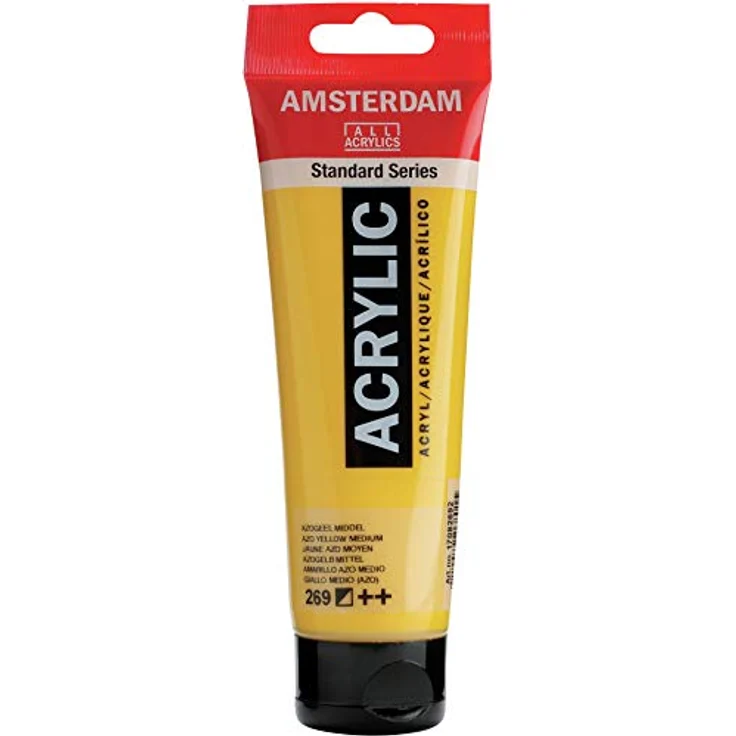 Amsterdam Standard Series Acrylfarbe Tube 120 ml Azogelb Mittel 269, lichtecht und alkalibeständig für Wandmalereien – Bild 1