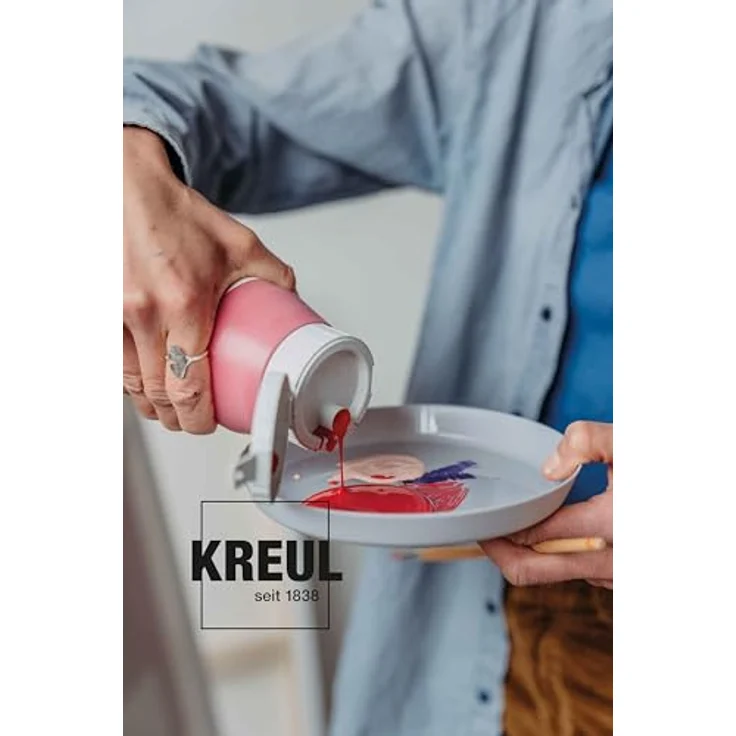 KREUL Triton Acrylic Liquid Fränkisch Rot 750 ml, Hochwertige Künstler-Acrylfarbe in Studienqualität, wasserbasierend, tiefmatt und schnell trocknend – Bild 8