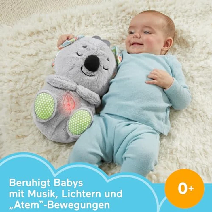 Fisher-Price HBP87 - Schlummer-Koala, musikalisches Kuscheltier mit realistischen Atembewegungen, Babyspielzeug für Babys ab der Geburt – Bild 3