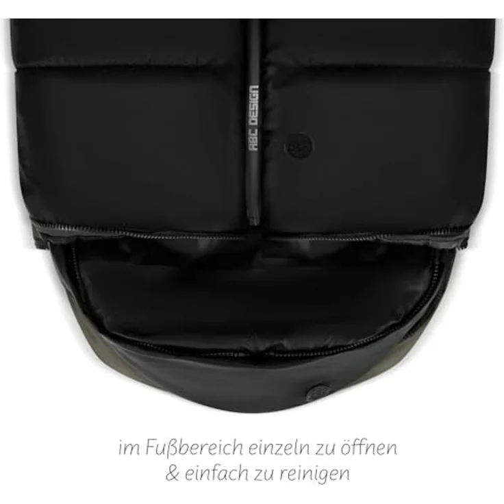 ABC Design Winterfußsack - Black, warm gefüttert, wasserabweisend, für alle Kinderwagen & Buggys geeignet – Bild 4