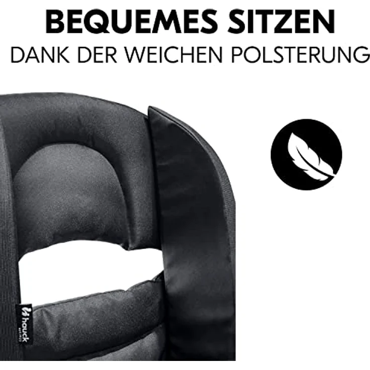 Hauck Sitzverkleinerer für Fahrradanhänger Bike Trailer Comfort Seat für Kinder ab 6 Monate, Geeignet für 5-Punkt-Gurt, Kompatibel mit hauck Dryk Duo, Stabile Seiten Weiche Polsterung (Black) – Bild 5