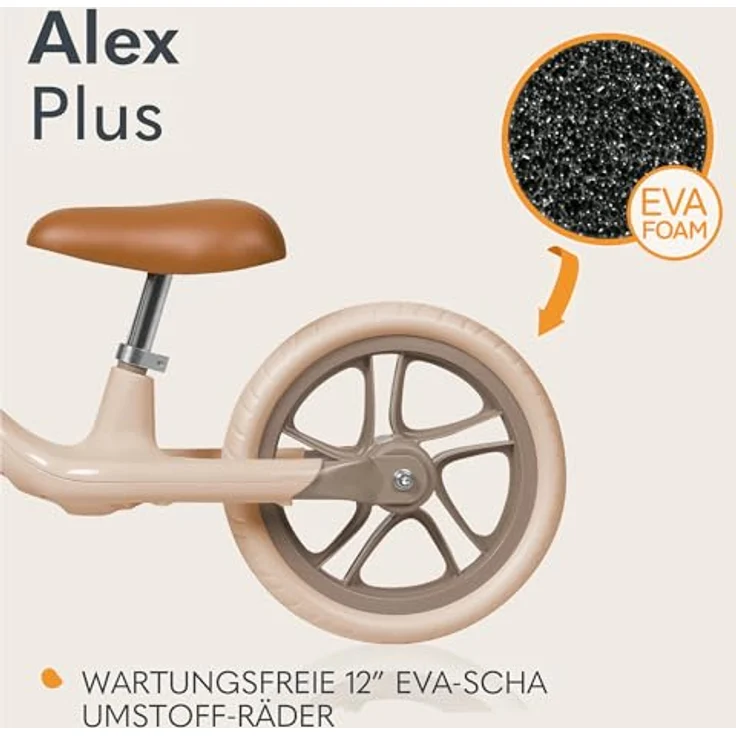 lionelo Laufrad ALEX PLUS 30,5 cm (12 Zoll) - inklusive Korb und Glocke, ideal zum Erlernen des Fahrradfahrens – Bild 4