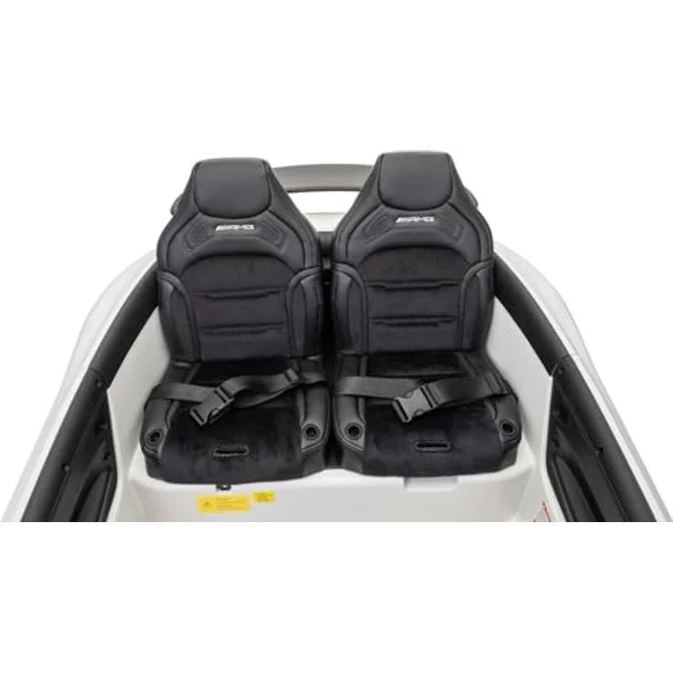 Beneo Elektrisches Kinderauto Mercedes GT63 AMG, 24V Zweisitzer mit 4x4-Antrieb, weiß, verstellbarer Fahrersitz, weiche EVA-Räder, 2,4-GHz-Fernbedienung, USB/Bluetooth, 200W-Motoren, Federung, Lithium-Akku, LED-Lichter, ORIGINAL-Lizenz – Bild 6