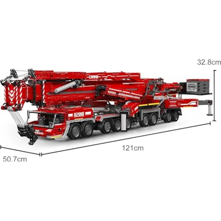 Mould King Technik Kran LTM 11200, ferngesteuert, 8506 Teile, mit Pneumatik- und Motorsteuerung für realistische Bewegungen – Bild 3
