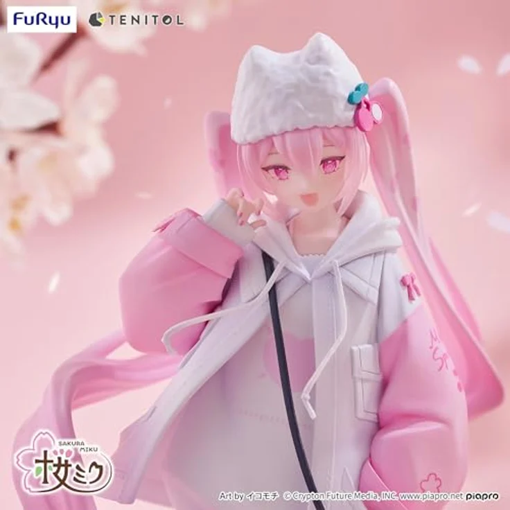 FuRyu Hatsune Miku Tenitol PVC-Statue Sakura Miku im Cool-Style [petit], 19 cm, detailreiche Sammelfigur mit frühlingshaftem Kirschblüten-Motiv – Bild 8