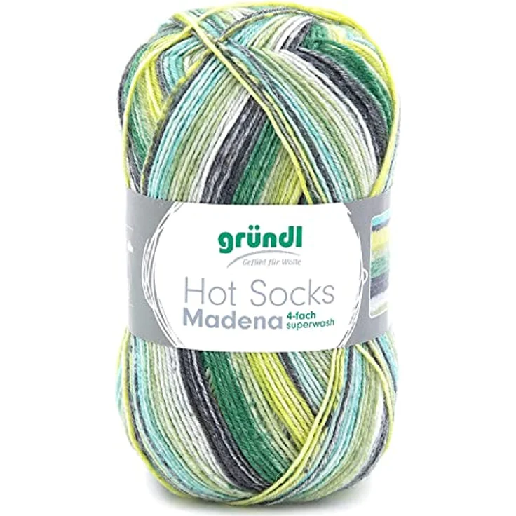 Gründl Hot Socks Madena (Sockenwolle aus 75% Schurwolle (superwash) und 25% Polyamid, Made in Italy, 4-fach Sockengarn, 100 g / 420 m, Nadelstärke: 2,5 mm - 3 mm, 1 x 100 g), neprun-color – Bild 1