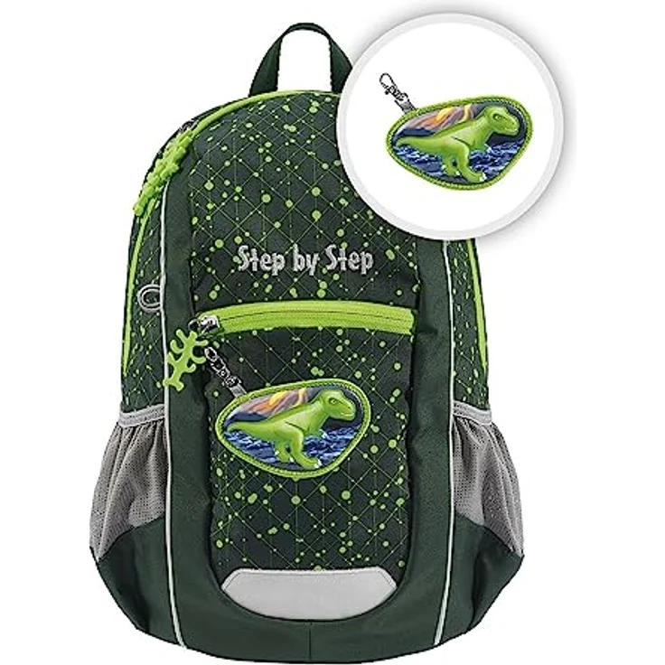 Step by Step Rucksack-Set KIGA Maxi „Dino Nilo“, Ergonomischer Mini-Rucksack mit separatem Innenfach, ab 3 Jahren, 10 l, grün – Bild 1