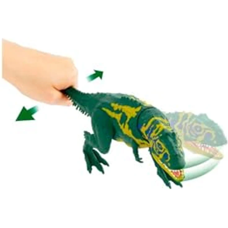 Mattel Jurassic World Wild Roar Majungasaurus, bewegliche Dinosaurierfigur mit Beiß-Angriff und App-Zugang, 33 cm – Bild 4
