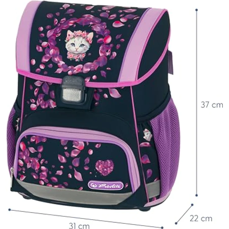 Herlitz Schulranzen Set Loop Plus 2026, 4-teiliges Mädchen Set in Dunkelrosa mit Schulranzen, Schüleretui, Schlampermäppchen und Sportbeutel – Bild 3