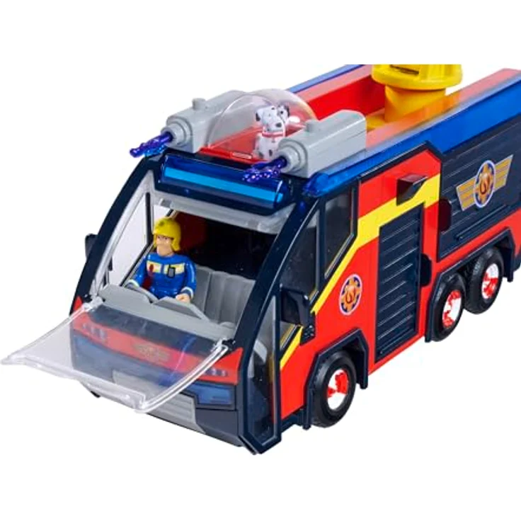 Simba Sam Jupiter, Feuerwehrlöschwagen mit ausziehbarer Leiter und Platz für Figuren – Bild 4