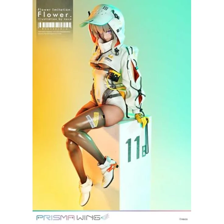 Prime 1 Studio Flower Imitation Prisma Wing PVC Statue 1/7, 28 cm, mit maskiertem und unmaskiertem Gesichtsteil, aschgraue Haare, Blumenmotivierte Basis – Bild 5