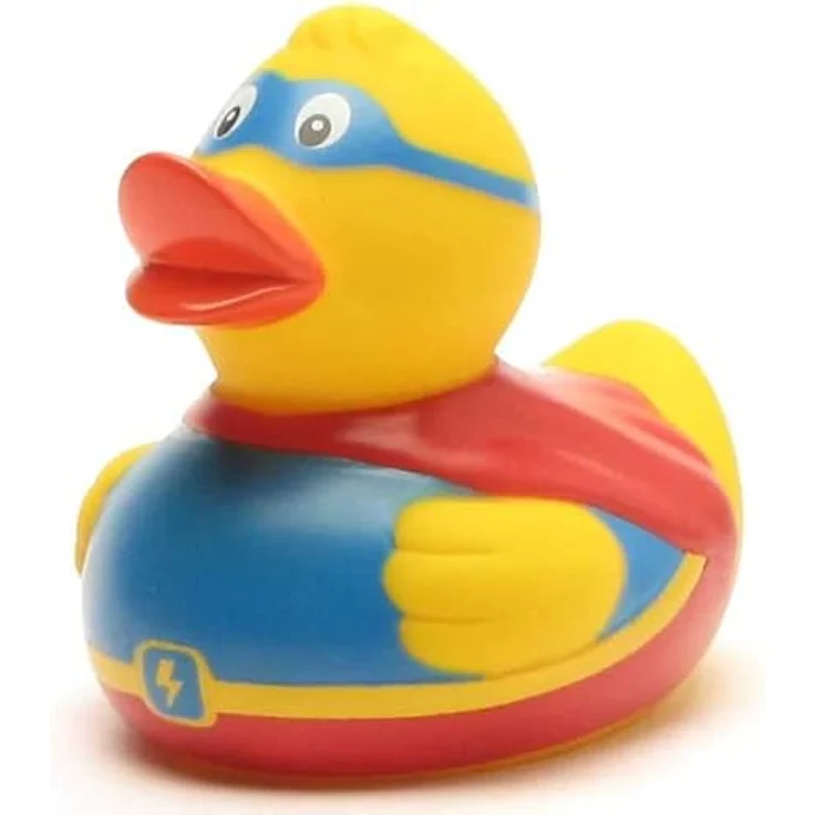 Duckshop Badeente - personalisierbar (Superduck Ente) mit Quietscheloch, 8 cm, Vinyl, Wunschtext bis 10 Zeichen – Bild 4