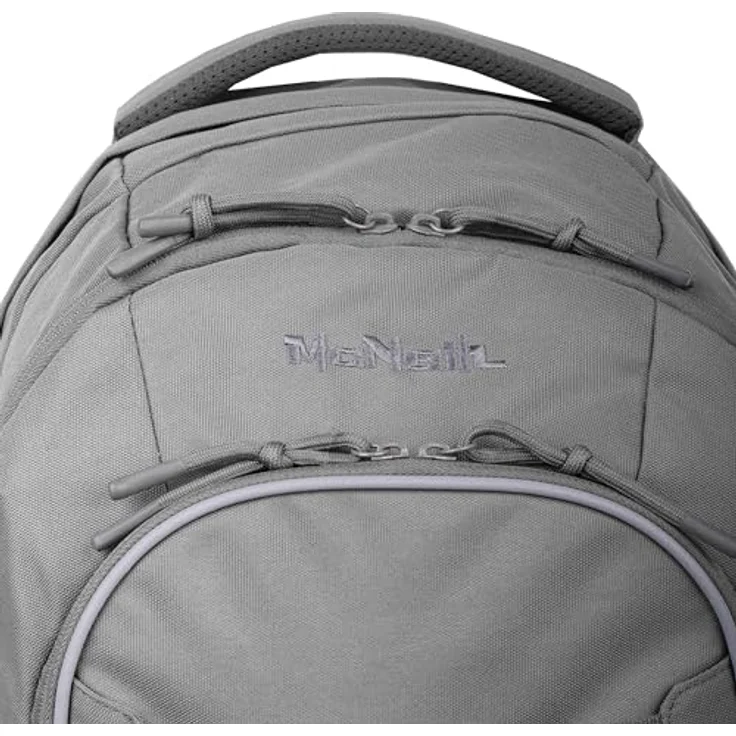 McNeill Schulrucksack MILO, grau, gepolsterte Rückriemen, Becken- und Brustgurt, Hauptfach mit Organizer, Air-Flow Rückensystem – Bild 3