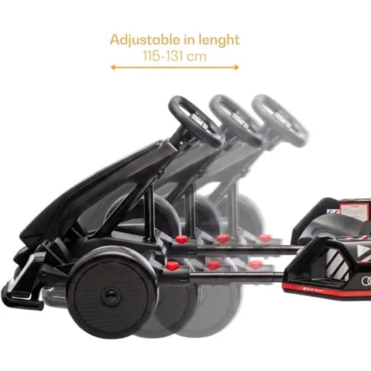 Vrooomy Audi Kinder Elektro GoKart 24V, mit Driftfunktion, Bluetooth, EVA-Reifen, verstellbarem Sitz – Schwarz – Bild 4