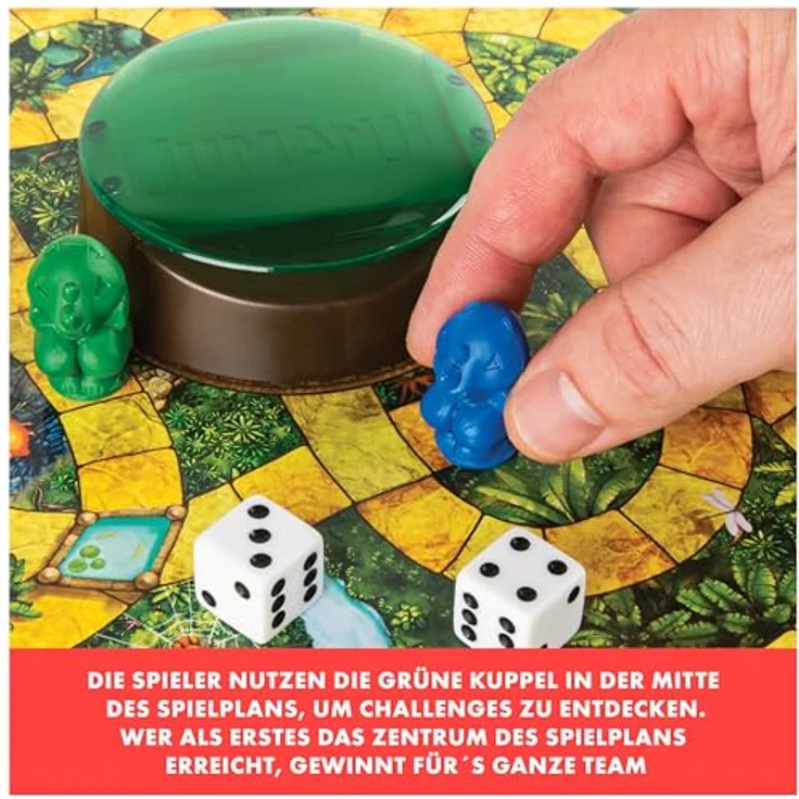 Spin Master Jumanji - deutsche Neuauflage Brettspiel, das actiongeladene Familienspiel für 2–4 mutige Abenteurer ab 8 Jahren – Bild 4