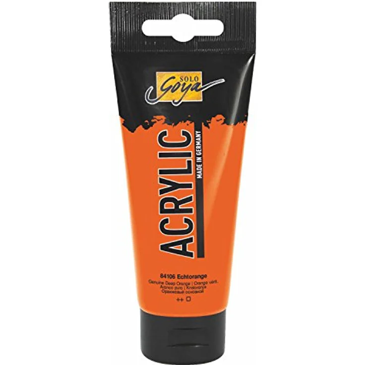 KREUL Solo Goya Acrylic, 100 ml Tube in echtorange, hochpigmentierte Acrylfarbe, schnell matt trocknend, wasserverdünnbar, gut deckend, für vielseitige Untergründe – Bild 1