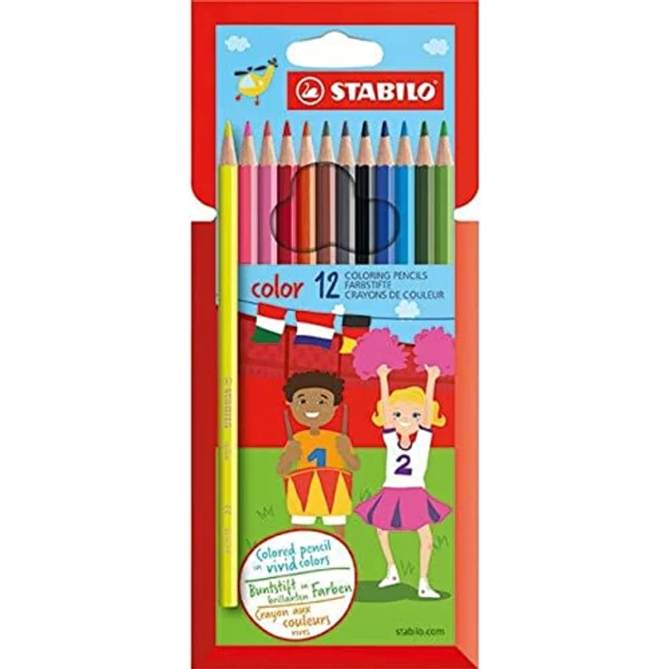 Buntstift - STABILO color - 12er Pack - mit 12 verschiedenen Farben inklusive 2 Neonfarben – Bild 1