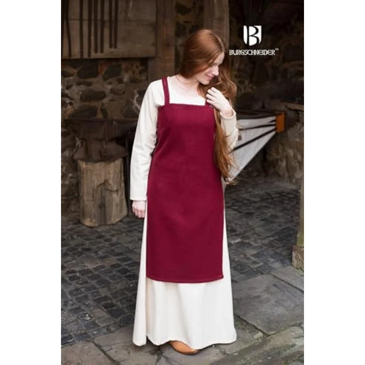 Burgschneider Trägerkleid Jodis, historisches Kleid aus Wolle in Rot (XL) für Damen & Herren, Early Medieval, Viking – Bild 4