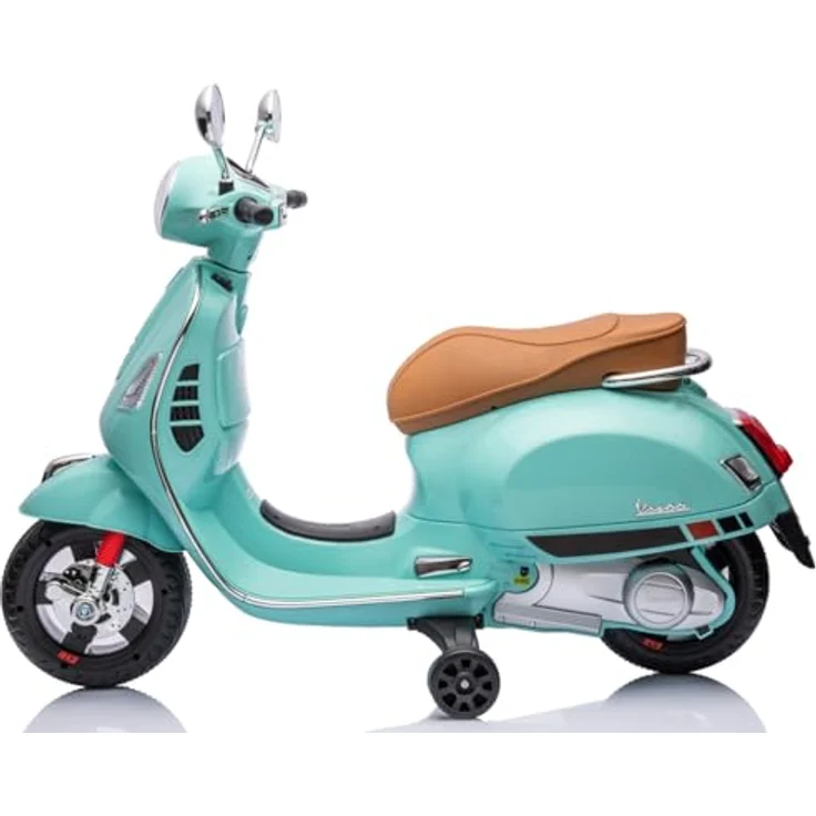 Sun Baby Vespa Maxi, Elektrischer Kinderroller mit 12V Akku, Licht, Sound und stabiler Konstruktion, türkis – Bild 5