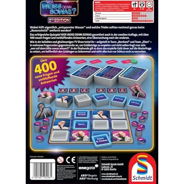 Schmidt Spiele 49428 Wer Weiss denn sowas 2nd Edition, Familienspiel mit über 400 neuen Fragen – Bild 2