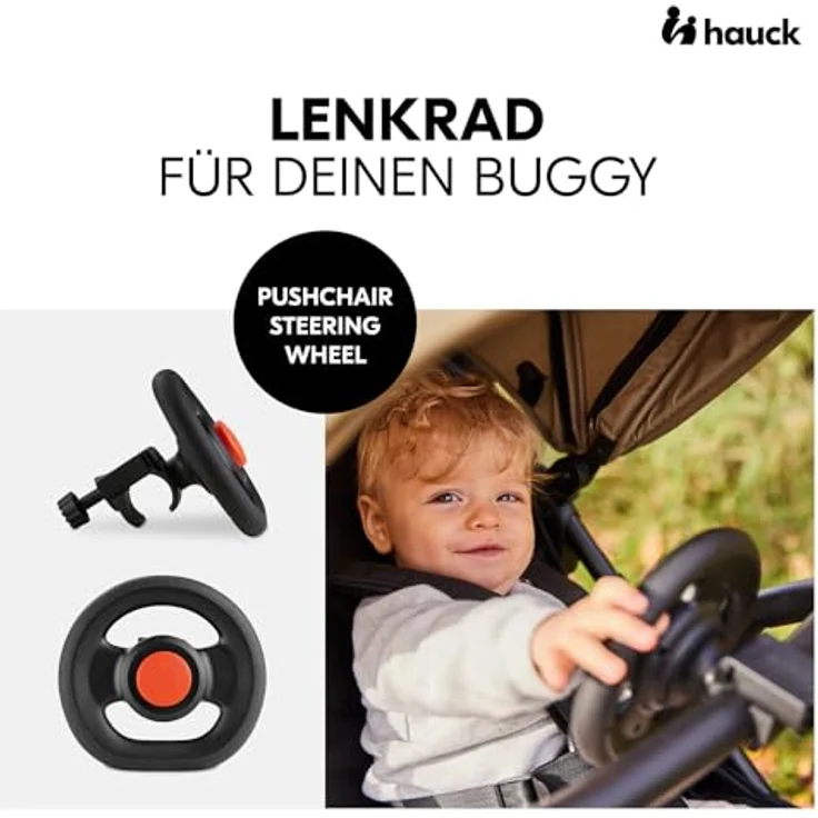 Hauck Pushchair Steering Wheel, Spielzeug-Lenkrad mit Hupe für Buggy, robustes Design, kompatibel mit vielen Modellen – Bild 2