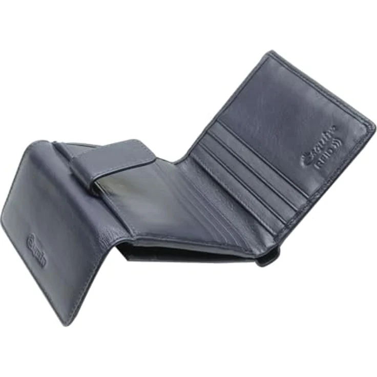 Esquire Viktoria Geldbörse RFID, 10 cm x 8 cm x 1 cm, aus 100% Leder, blau – Bild 3