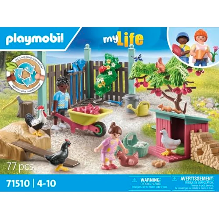 PLAYMOBIL 71510 Kleine Hühnerfarm im Tiny House Garten Spielset, Mehrfarbig, nachhaltig aus über 80% recycelten Materialien – Bild 4