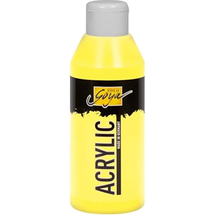 KREUL Solo Goya Acrylic, zitron, 250 ml, hochpigmentierte Acrylfarbe, wasserbasis, schnell matt trocknend, gut deckend, wasserfest – Bild 1