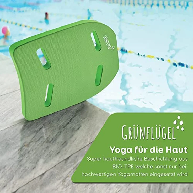 Grünflügel Schwimmbrett Kinder ab 3 – Die erste Schwimmlernhilfe aus Bio-TPE | 3-6 Jahre | Bodyboard Schwimmhilfe | Schwimmboard Kickboard für Schwimmen – Bild 3