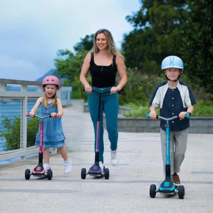 Globber Ultimum Neo Chrome Kinderroller, höhenverstellbar, faltbar, für Kinder und Erwachsene, bis 100 kg, rutschfeste Plattform, max. Sicherheit – Bild 8