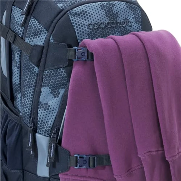 coocazoo Schulrucksack Mate „Geometric Sky”, grau-blau, ergonomischer & anpassbarer Tornister, höhen- & größenverstellbar, mit Brustgurt & Hüftgurt, ab der 3. Klasse – Bild 3