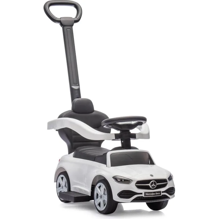 Weiss Rutscher Mercedes-Benz C-Class, 3in1 Kinderfahrzeug mit kippsicherem Design, weiss