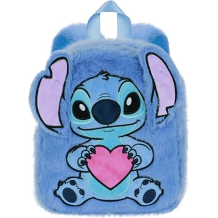 Disney Lilo und Stitch Heart-Plush Rucksack, Blau mit weicher Plüschstruktur und verstellbaren Schulterriemen – Bild 2